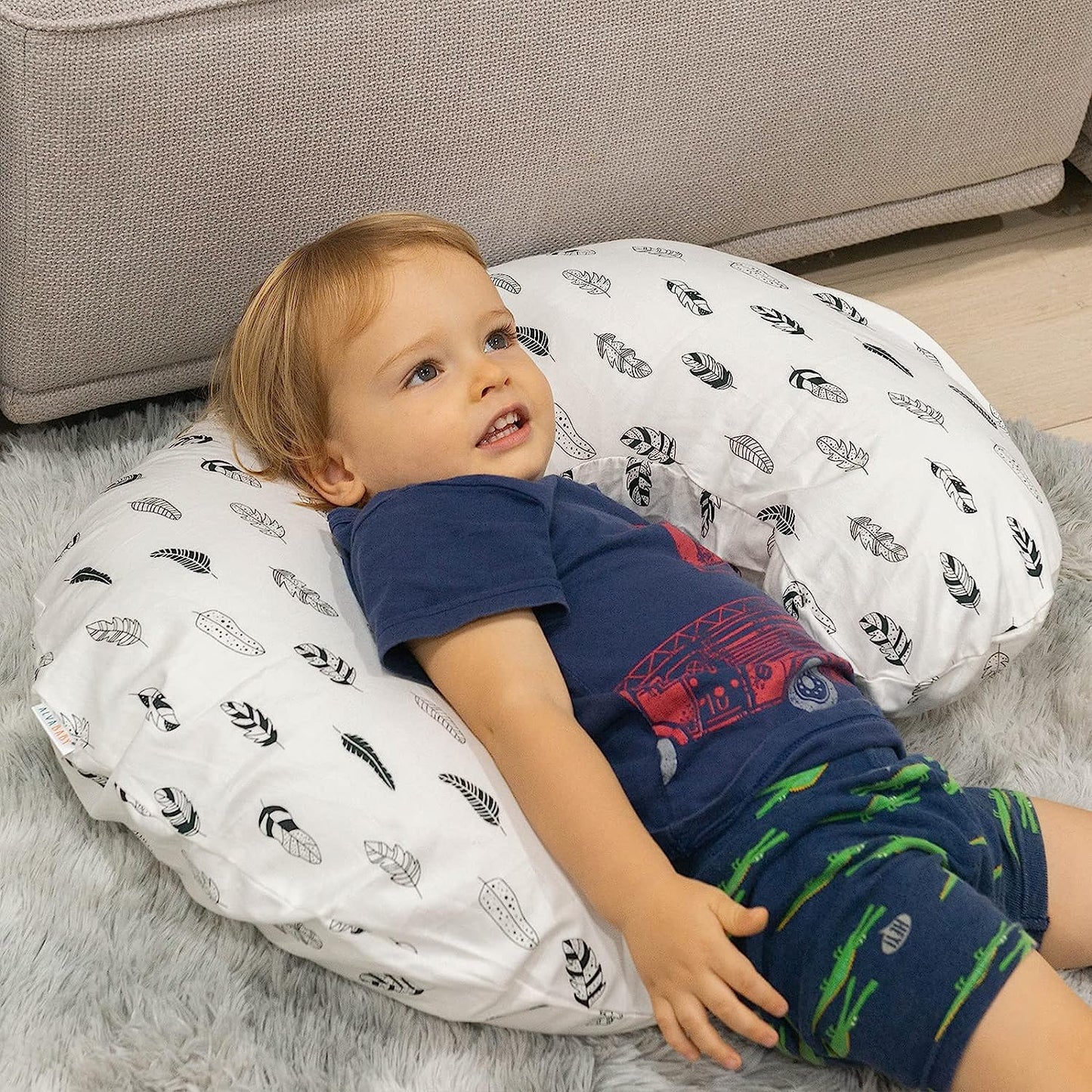 Nursing Pillow Cover – Soft Feather Design Slipcover for Breastfeeding & Infant Support (ZT01)