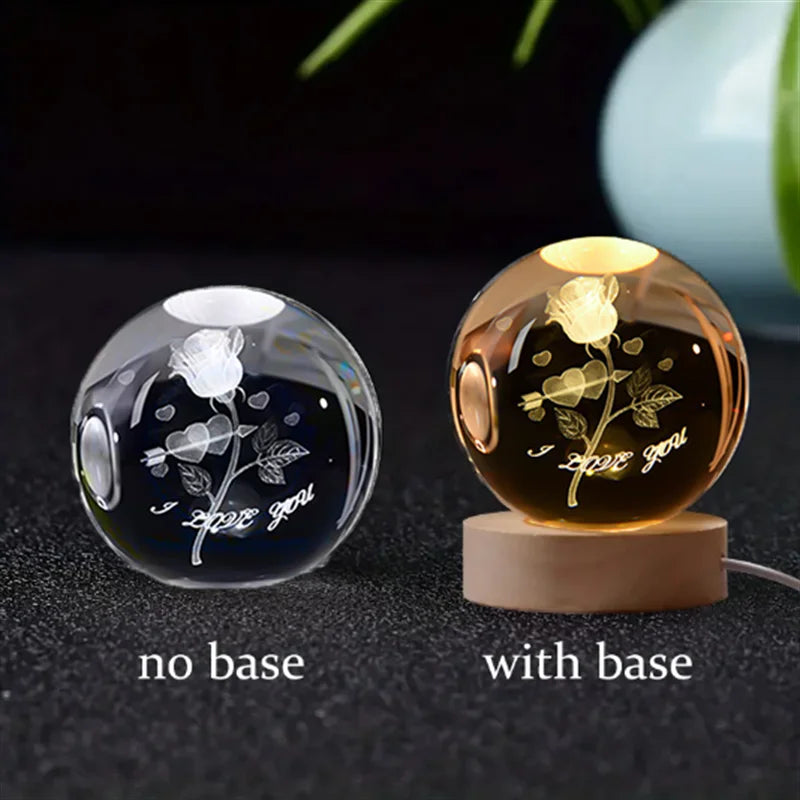 3D Galaxy Crystal Night Light Globe