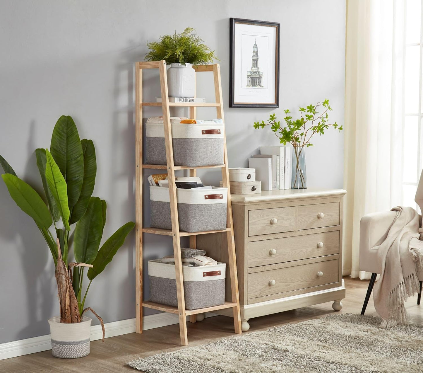 Storage Baskets for Shelves - Fabric Closet Organizers and Storage Bins