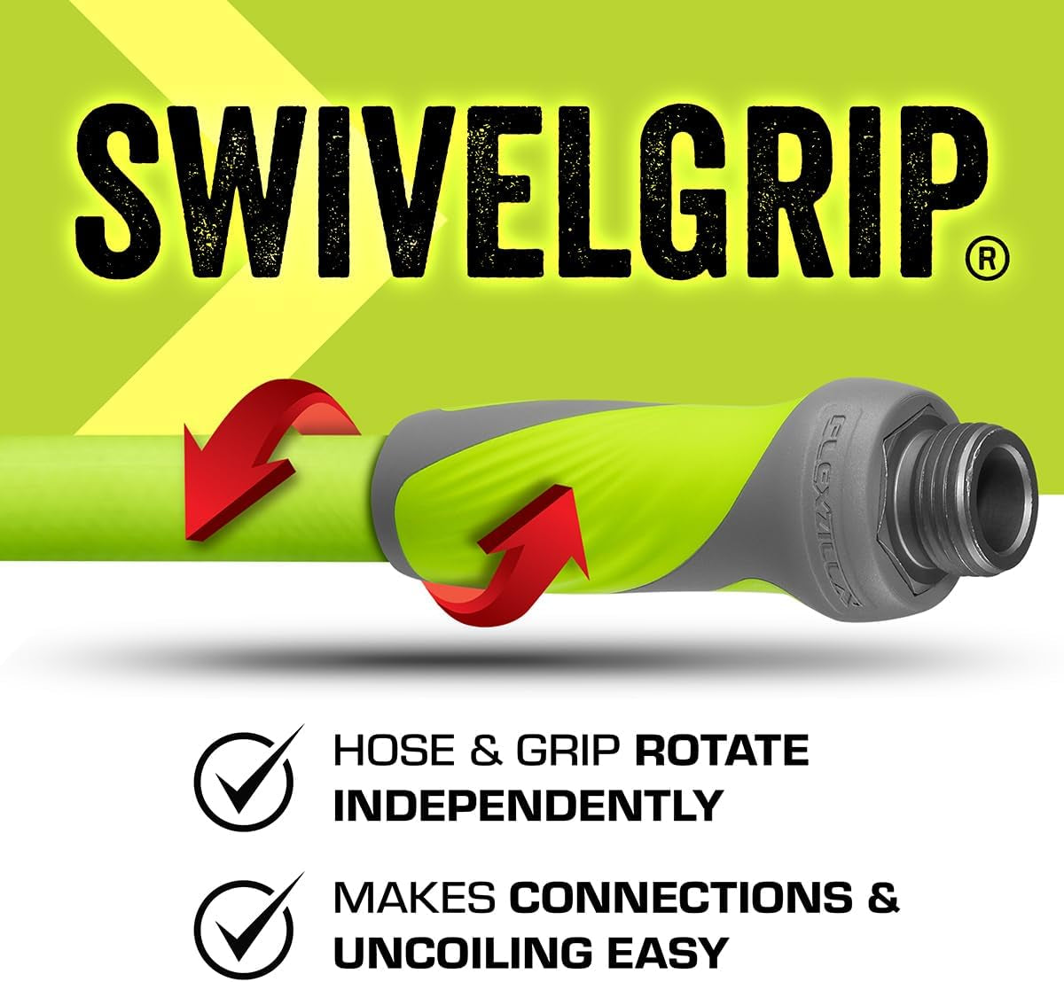 Garden Lead-In Hose with Swivelgrip, 5/8 In. X 10 Ft., Heavy Duty, Lightweight, Drinking Water Safe, Zillagreen - HFZG510YWS-E