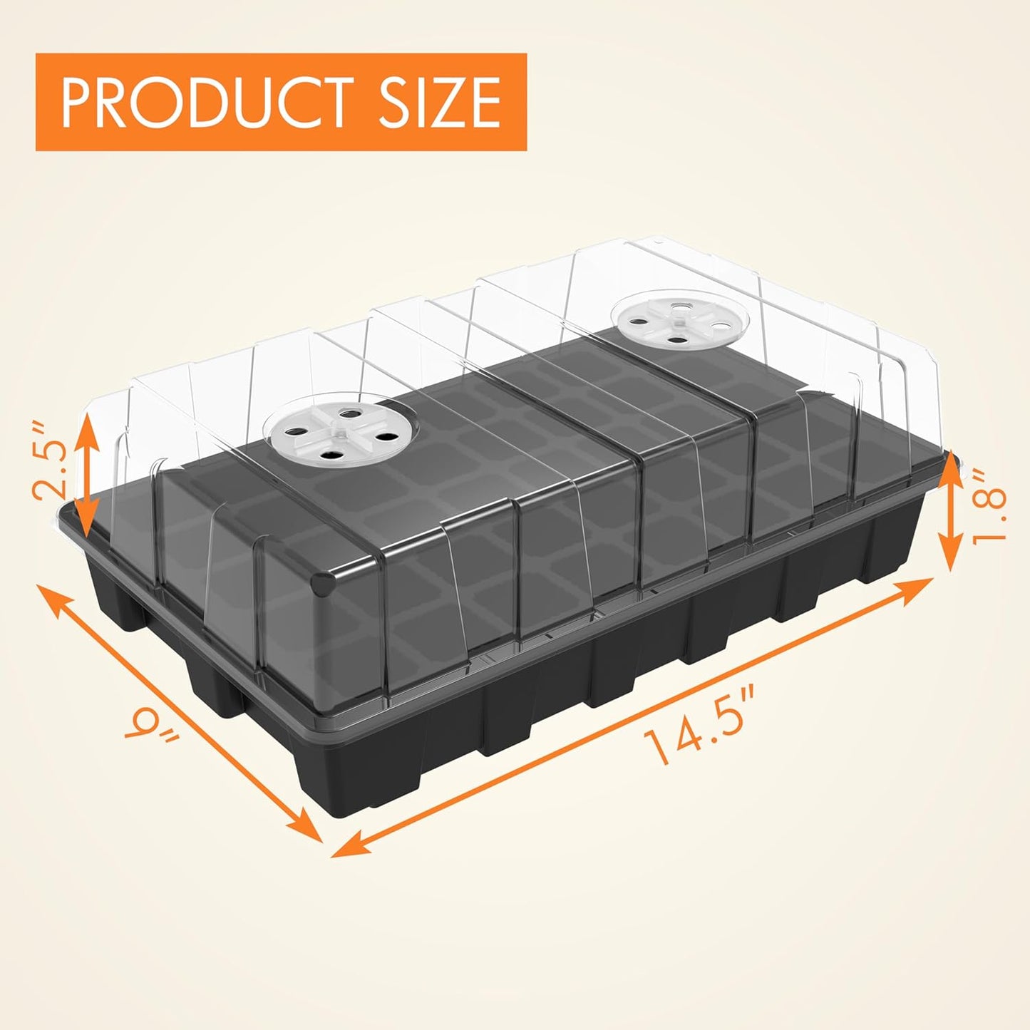 B5 Seed Starter Tray Kit – 200-Cell Set with Humidity Domes & Bases for Indoor Gardening & Greenhouses