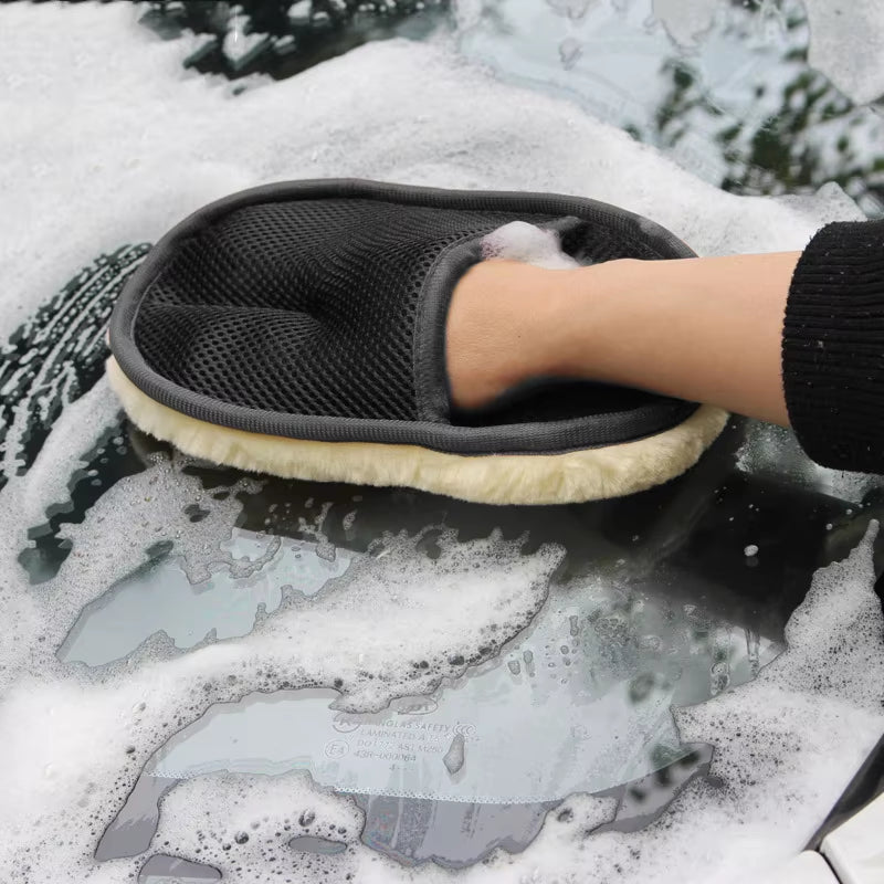 Microfiber Wool Soft Auto Car Washing Glove.