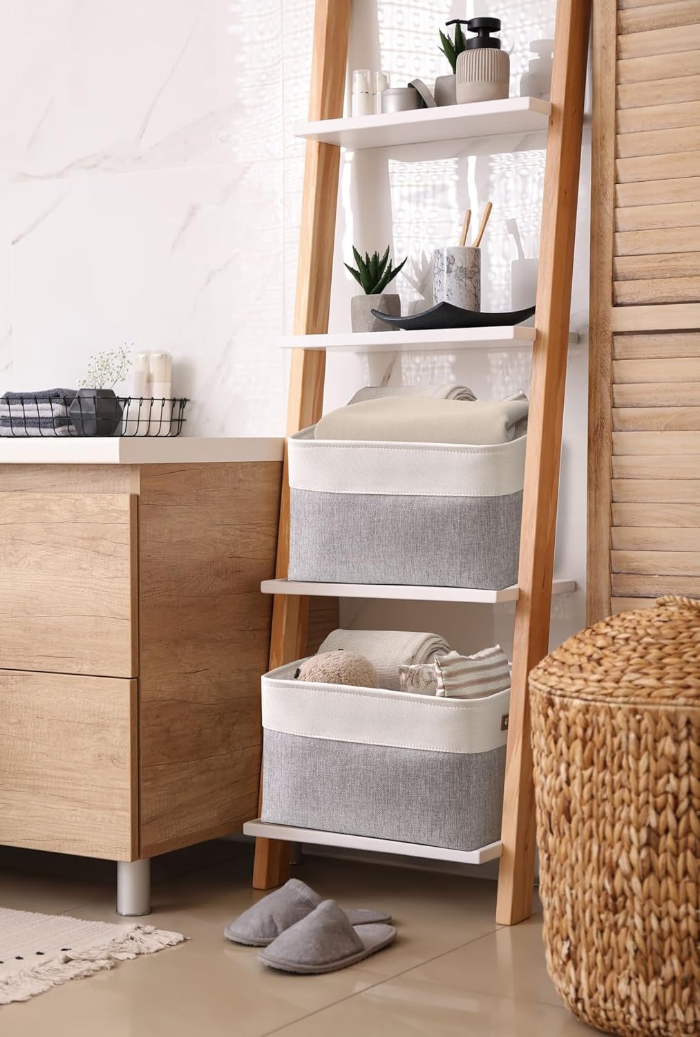Storage Baskets for Shelves - Fabric Closet Organizers and Storage Bins