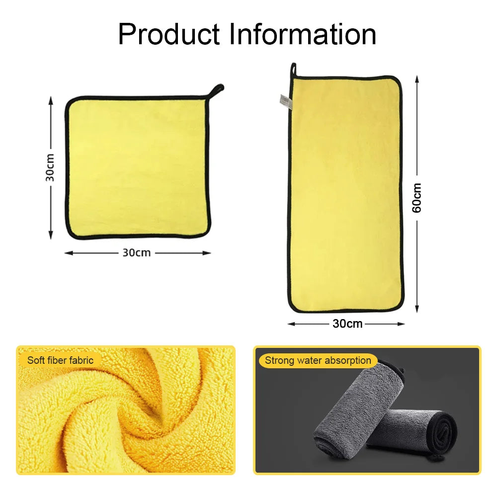 Microfiber Car Wash Towel – 30x30cm Ultra-Soft Drying & Detailing Cloth for Car Care