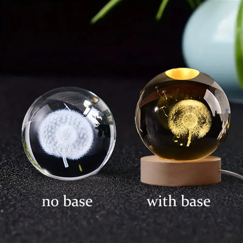 3D Galaxy Crystal Night Light Globe