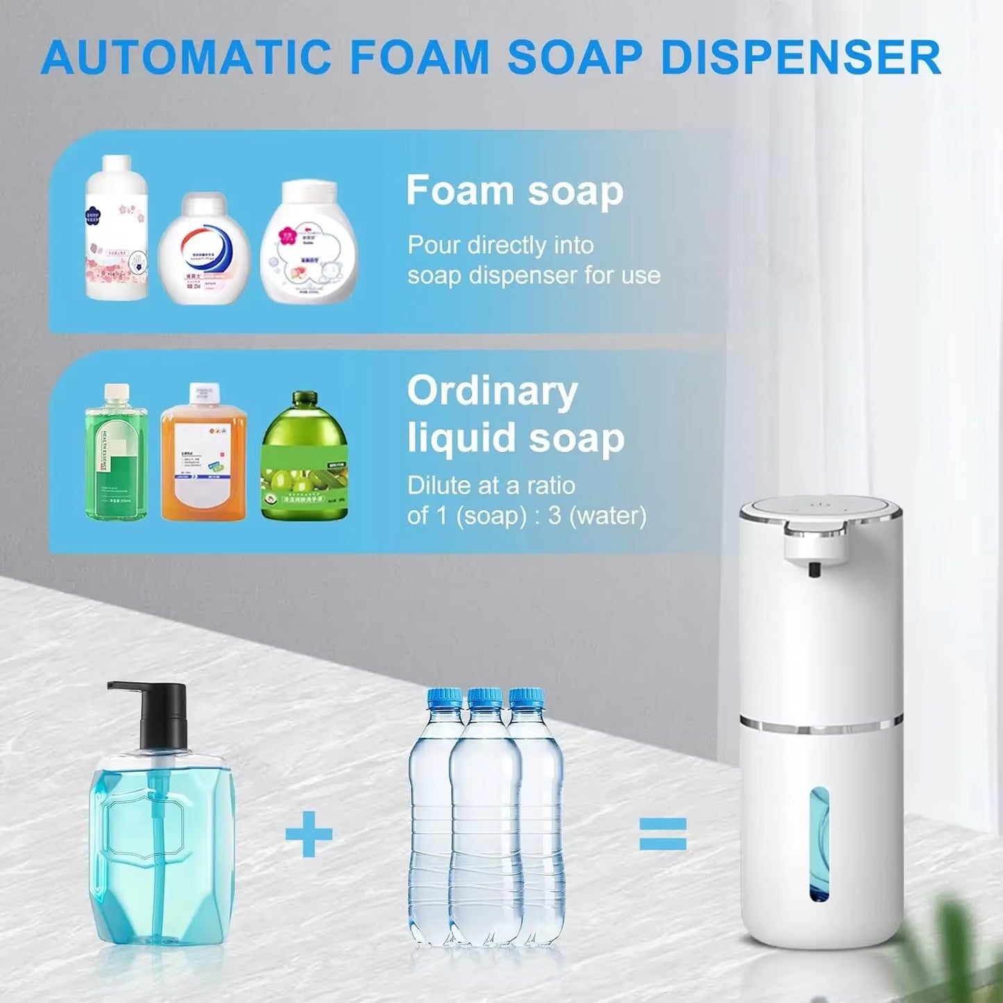 Touchless Foaming Soap Dispenser – 380ml USB Rechargeable, 4-Level Adjustable
