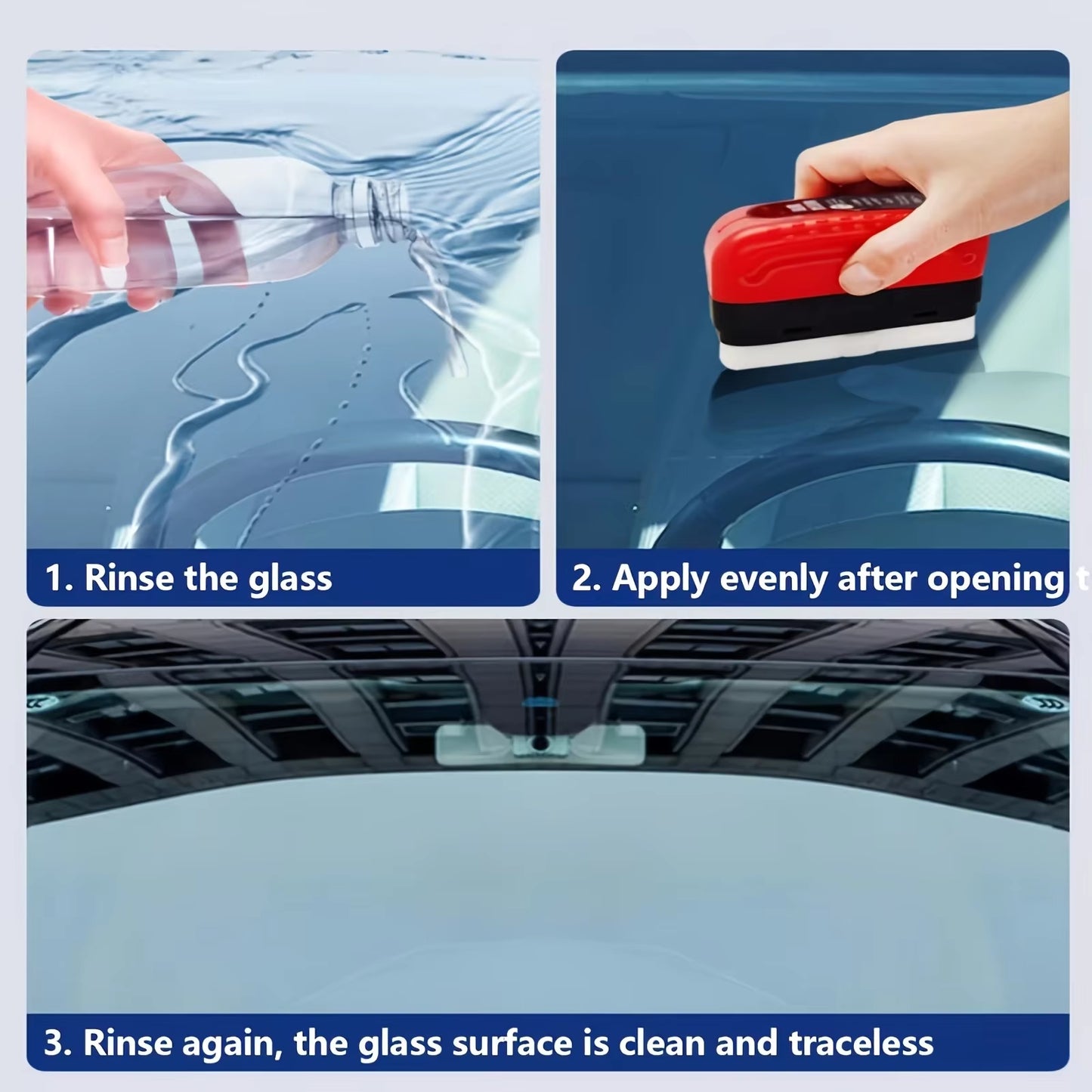 Glass Oil Film Remover – Windshield Cleaner & Water Spot Sponge