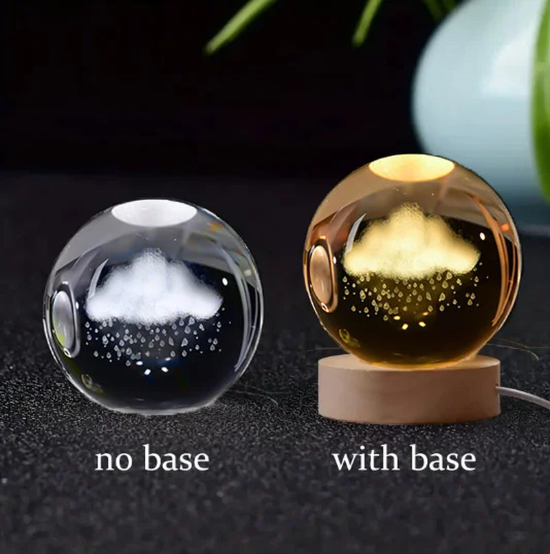3D Galaxy Crystal Night Light Globe