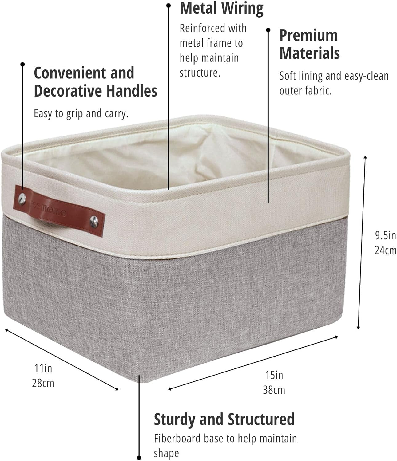 Storage Baskets for Shelves - Fabric Closet Organizers and Storage Bins