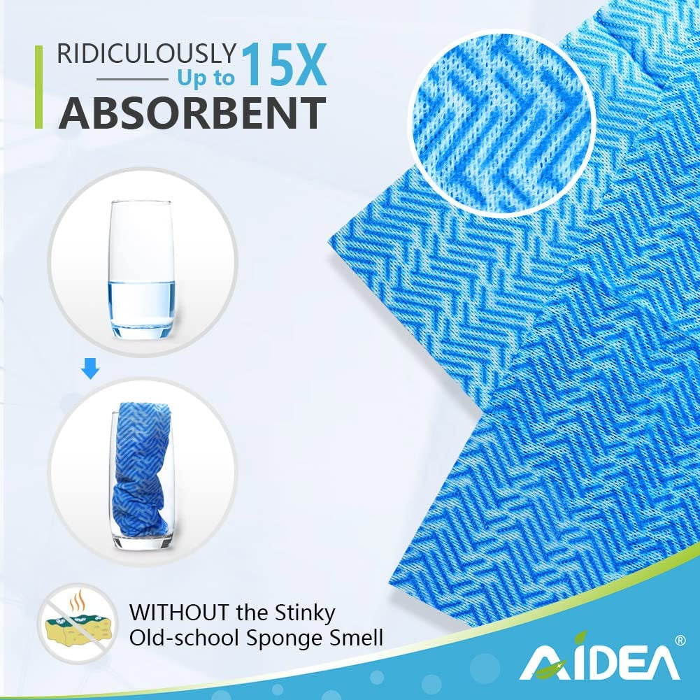 Multi-Purpose Reusable Cleaning Cloths - 80Ct (1 Pack), Domestic Towels, Dish Cloths (12''X24'')