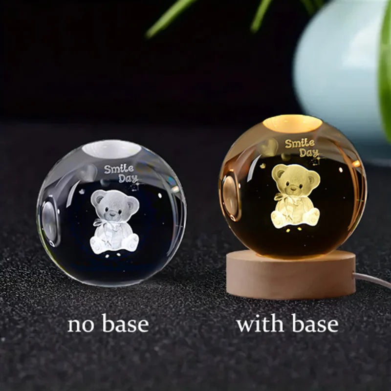 3D Galaxy Crystal Night Light Globe