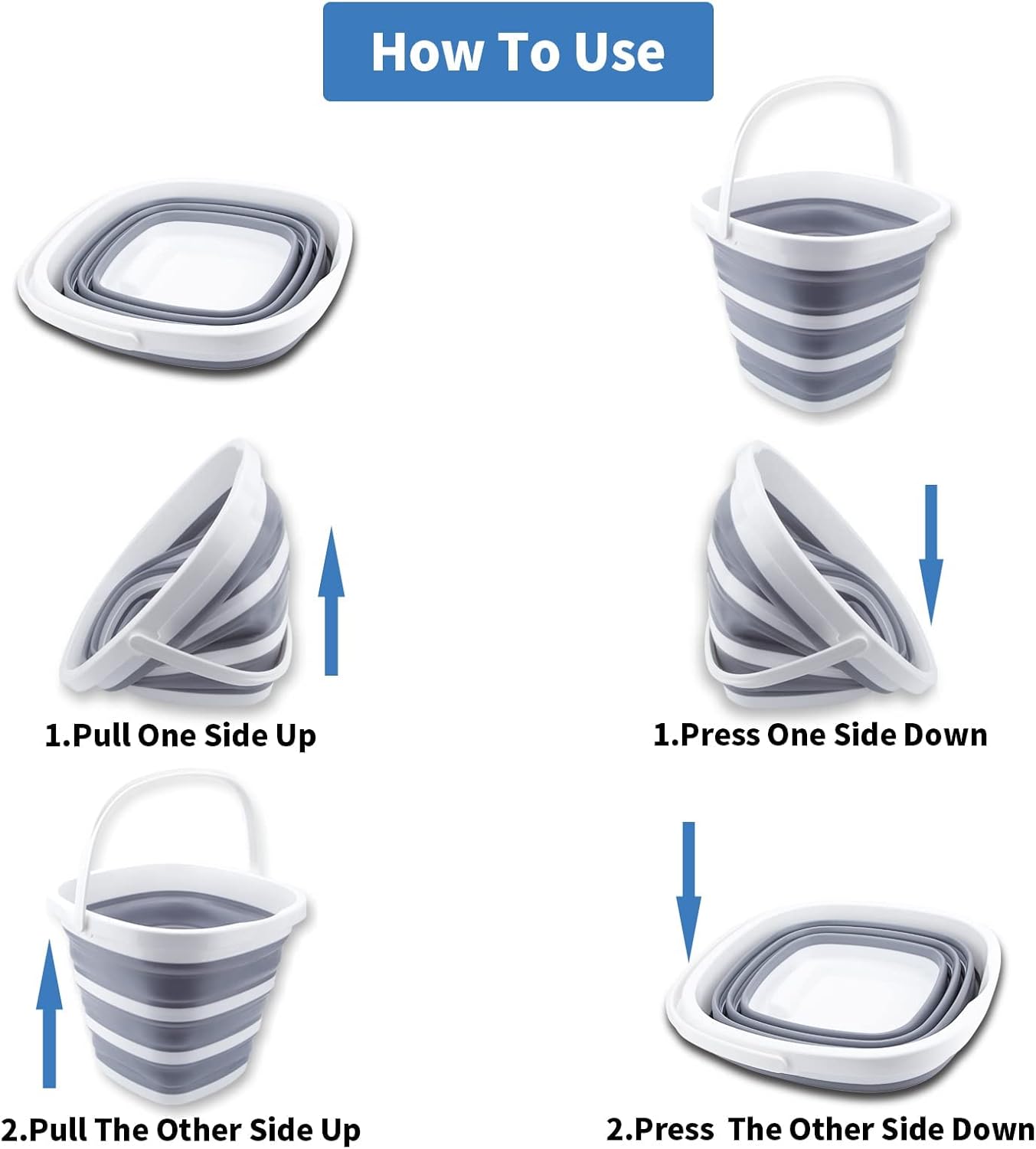 10L Collapsible Bucket – Portable Folding Water Container for Cleaning, Camping, Fishing & Car Wash.