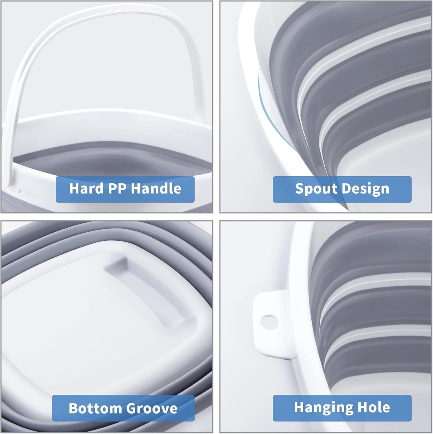 10L Collapsible Bucket – Portable Folding Water Container for Cleaning, Camping, Fishing & Car Wash.