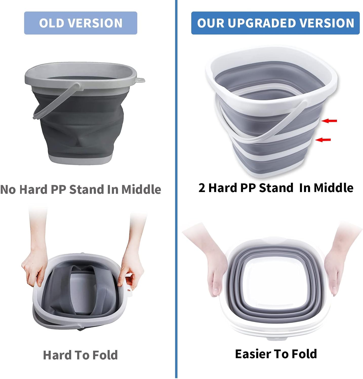 10L Collapsible Bucket – Portable Folding Water Container for Cleaning, Camping, Fishing & Car Wash.