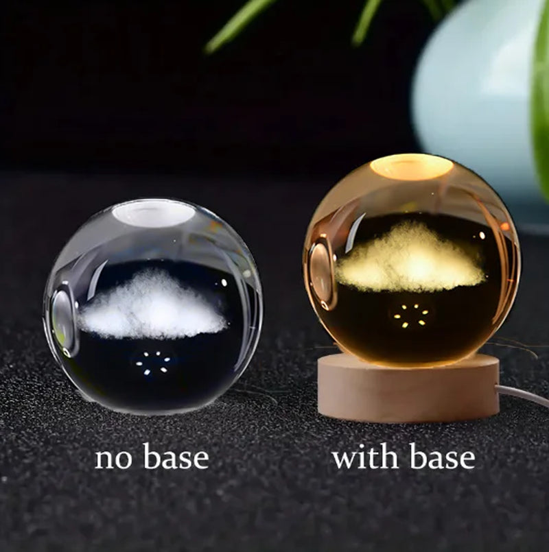 3D Galaxy Crystal Night Light Globe