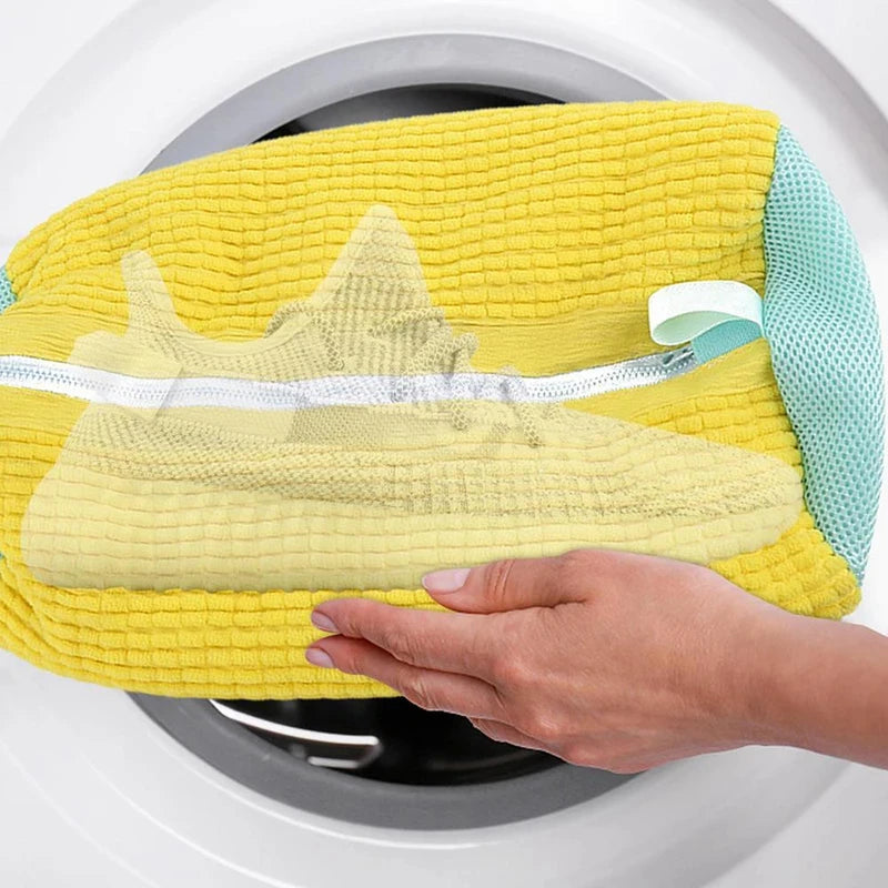 1 or 2-Pack Cotton Shoe Laundry Bags – Durable, Anti-Deformation Wash Nets with Fluffy Fiber Protection.