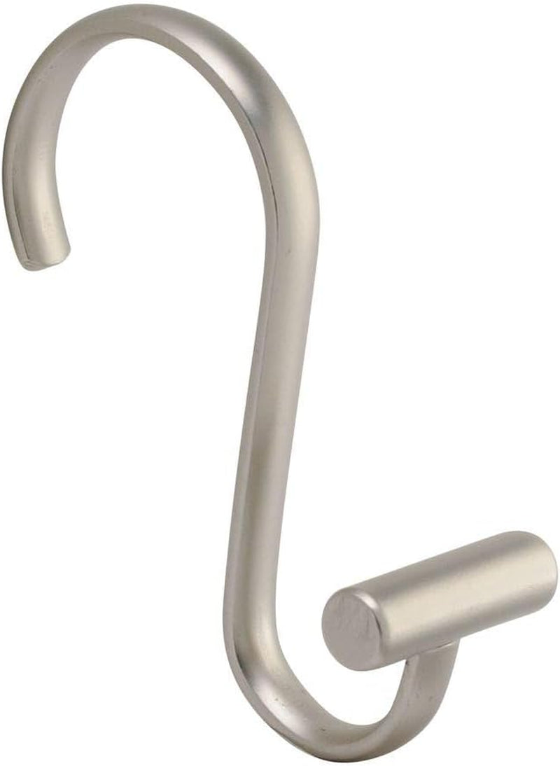 iDesign Metal T-Bar Shower Curtain Hooks – Rust-Resistant, Set of 12, Satin Finish.