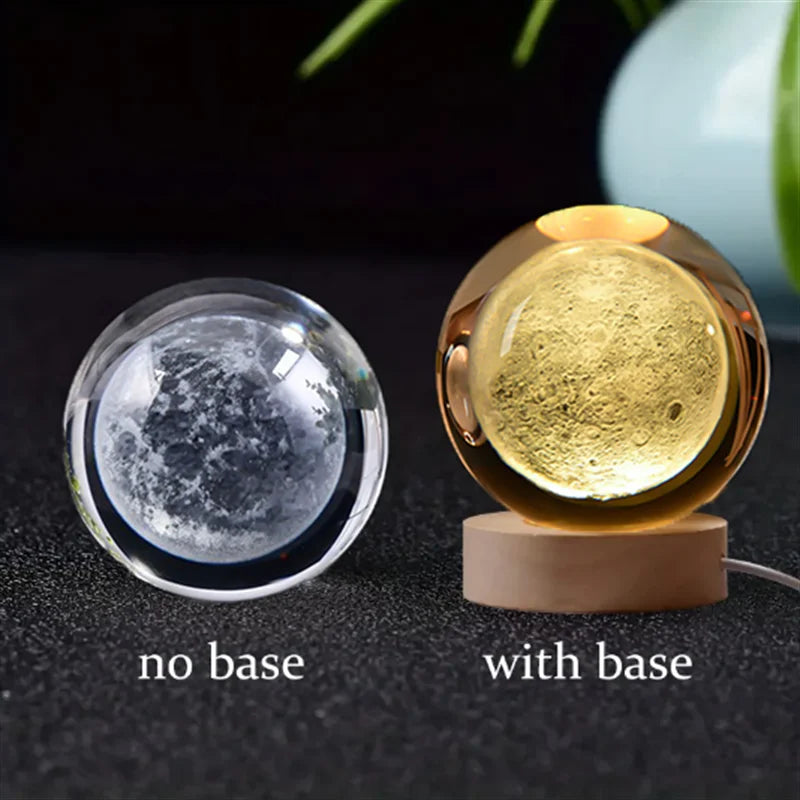 3D Galaxy Crystal Night Light Globe