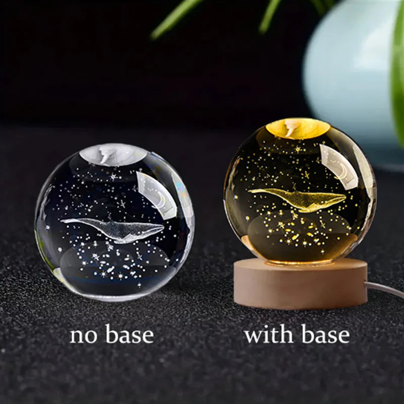 3D Galaxy Crystal Night Light Globe