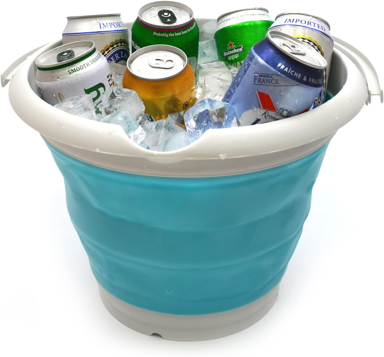 10L Collapsible Bucket – Foldable Portable Water Container for Outdoor Use, 33cm (Bright Blue).