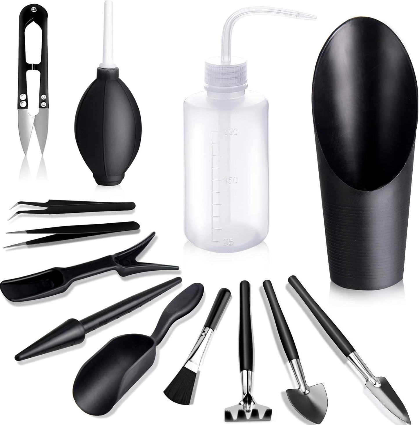13-Piece Succulent Gardening Tool Set – Mini Transplanting & Care Kit for Small Plants, Black