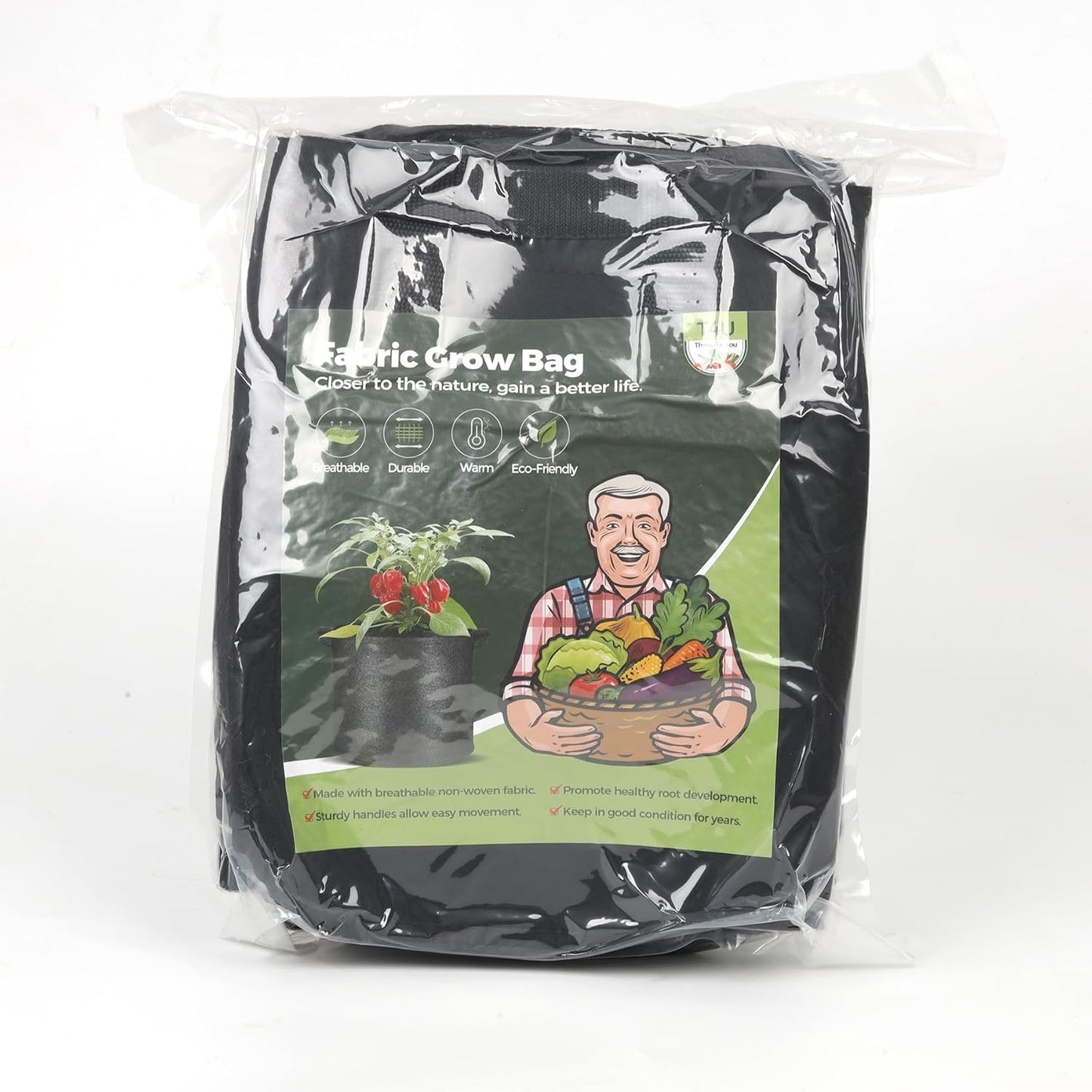 10-Gallon Fabric Grow Bags (5-Pack) – Heavy-Duty Nonwoven Planter Pots for Vegetables & Tomatoes, Black