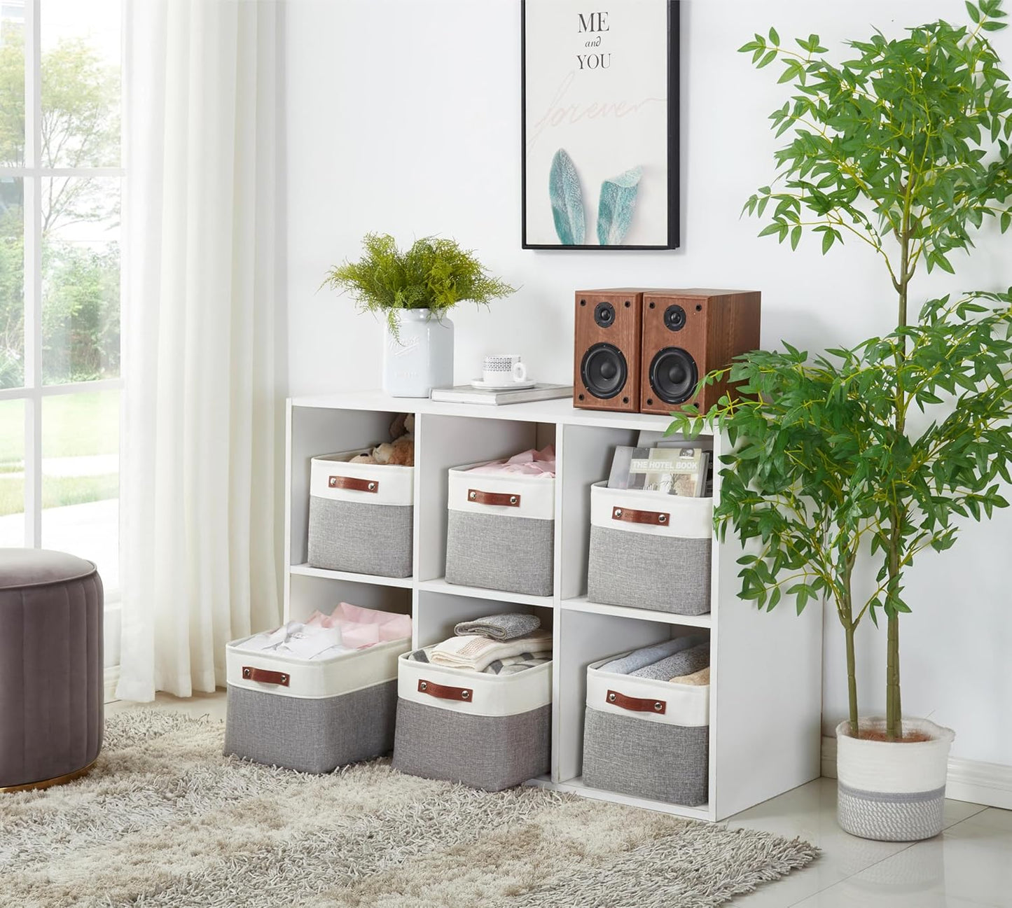 Storage Baskets for Shelves - Fabric Closet Organizers and Storage Bins
