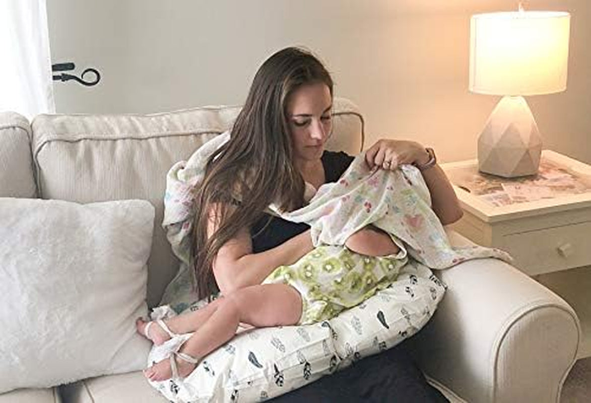 Nursing Pillow Cover – Soft Feather Design Slipcover for Breastfeeding & Infant Support (ZT01)