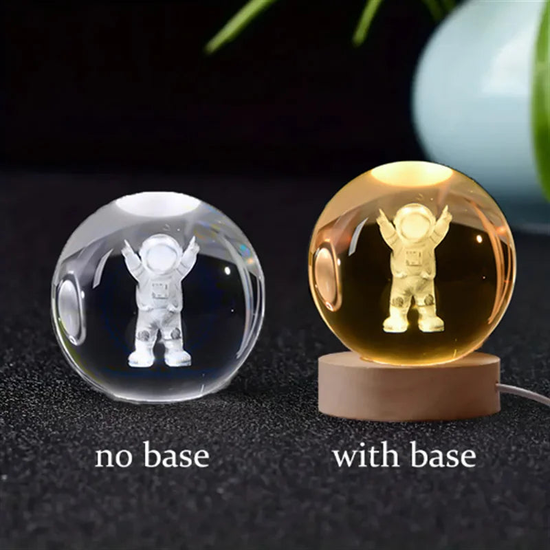 3D Galaxy Crystal Night Light Globe