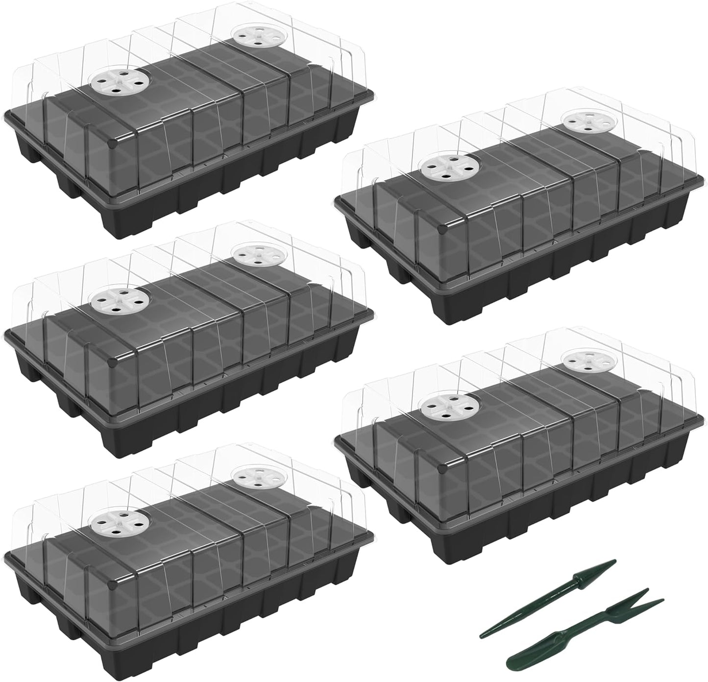 B5 Seed Starter Tray Kit – 200-Cell Set with Humidity Domes & Bases for Indoor Gardening & Greenhouses