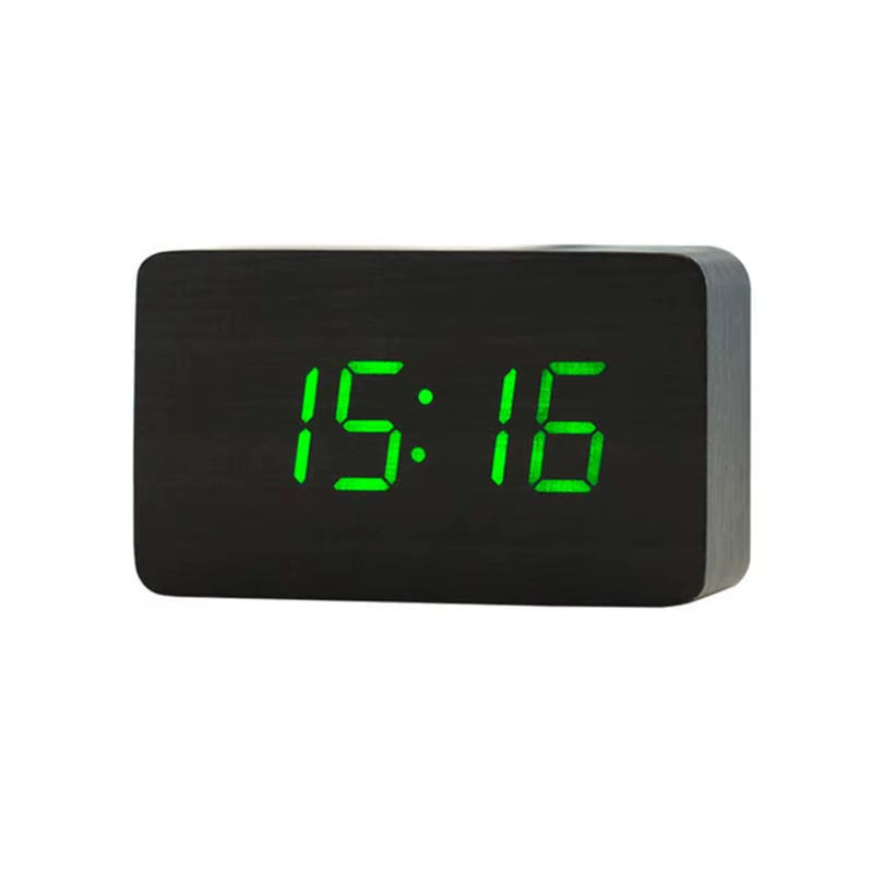 Smart Wooden Alarm Clock – USB/AAA Powered