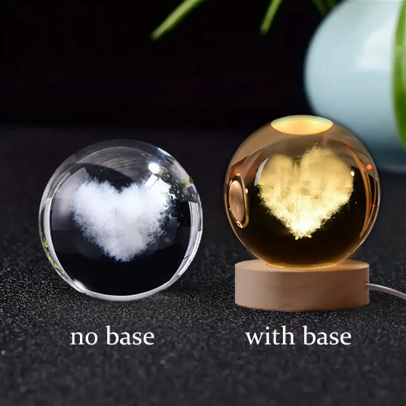 3D Galaxy Crystal Night Light Globe