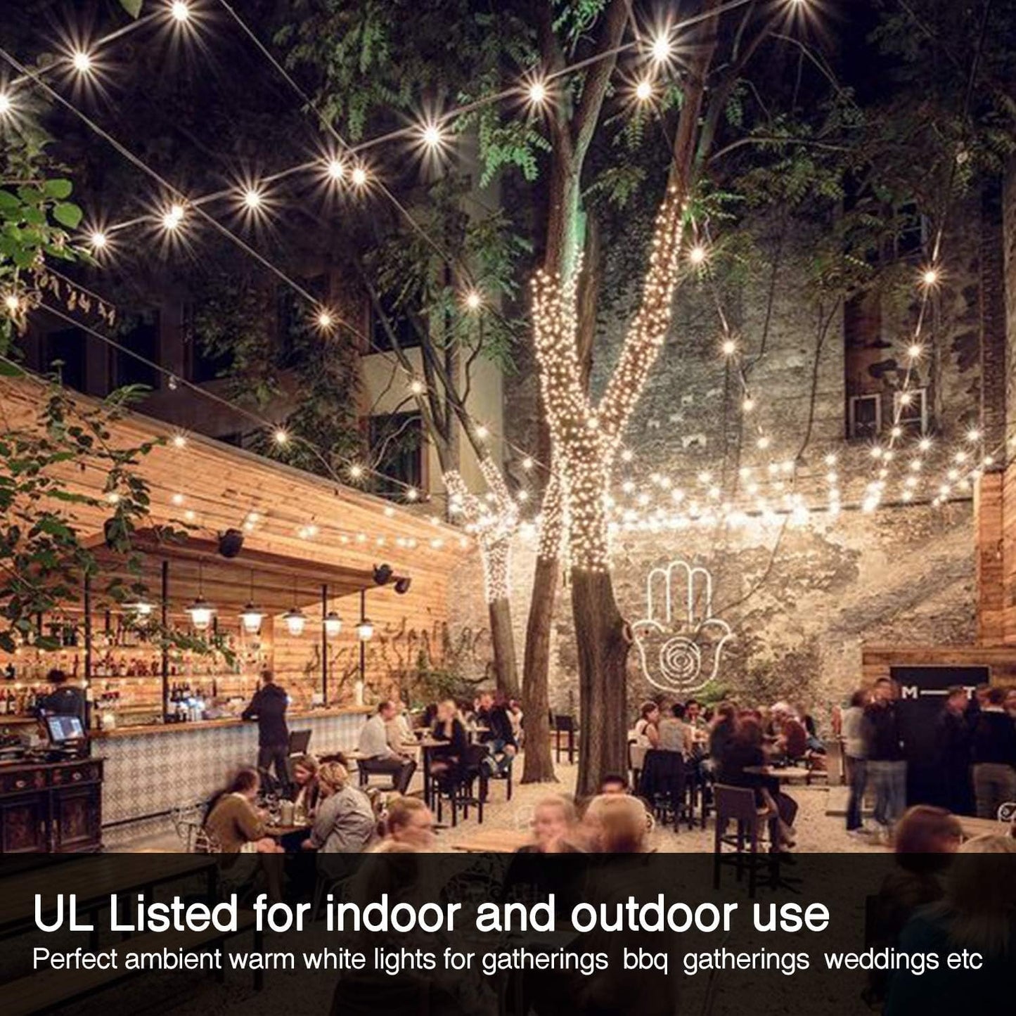 29FT Outdoor Globe String Lights – Waterproof, Shatterproof, 15 Dimmable Bulbs with E12 Base for Patio & Backyard