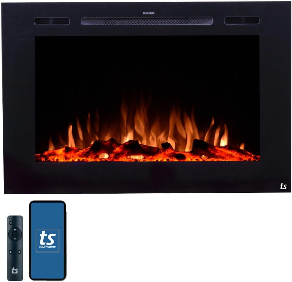 Forte 40" Smart Electric Fireplace – Wi-Fi, Alexa, 1500W Heater, Recessed Design