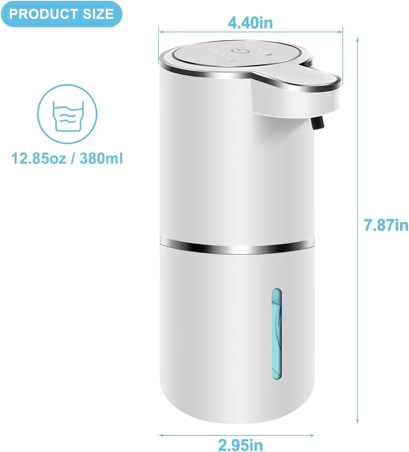 Touchless Foaming Soap Dispenser – 380ml USB Rechargeable, 4-Level Adjustable