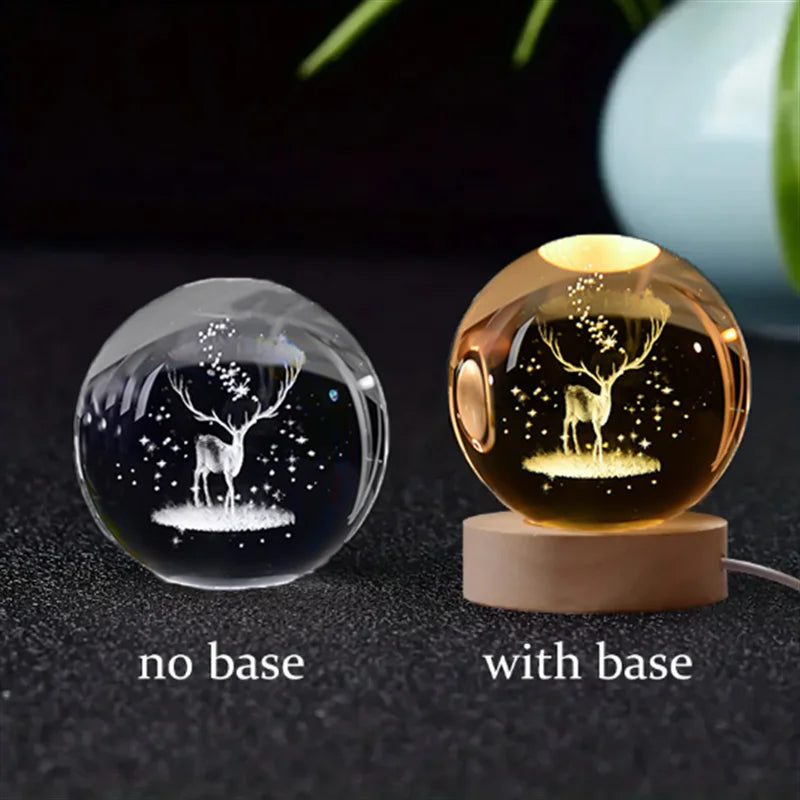 3D Galaxy Crystal Night Light Globe