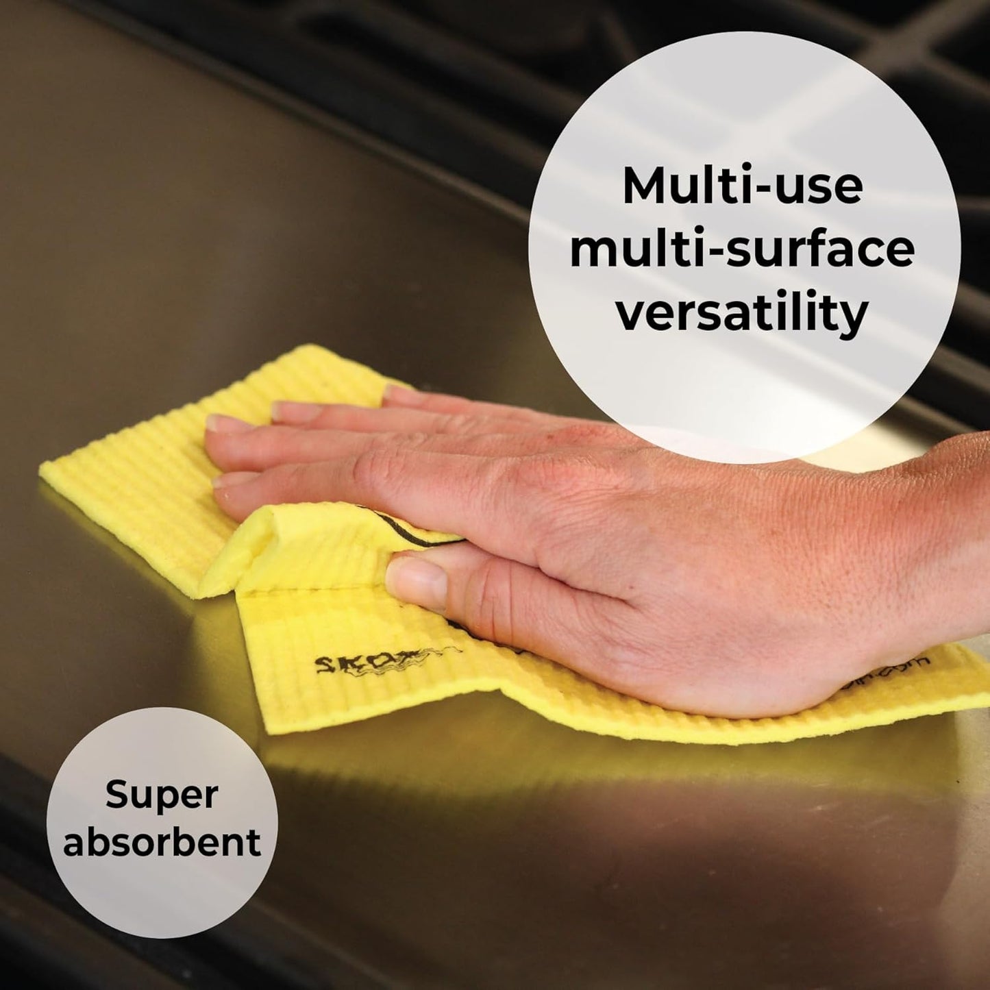 4-Pack Swedish Dishcloths – Reusable, Eco-Friendly Cleaning Cloths for Kitchen & Home (Assorted Colors).