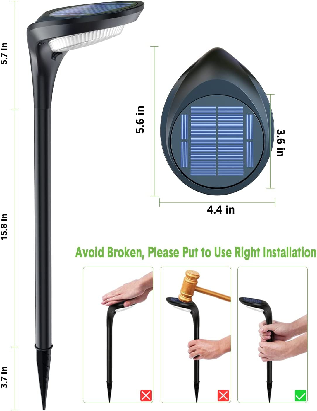 Solar Pathway Lights (4-Pack) – 150 Lumen, Waterproof, 2-Color Modes, Auto On/Off for Garden & Walkways