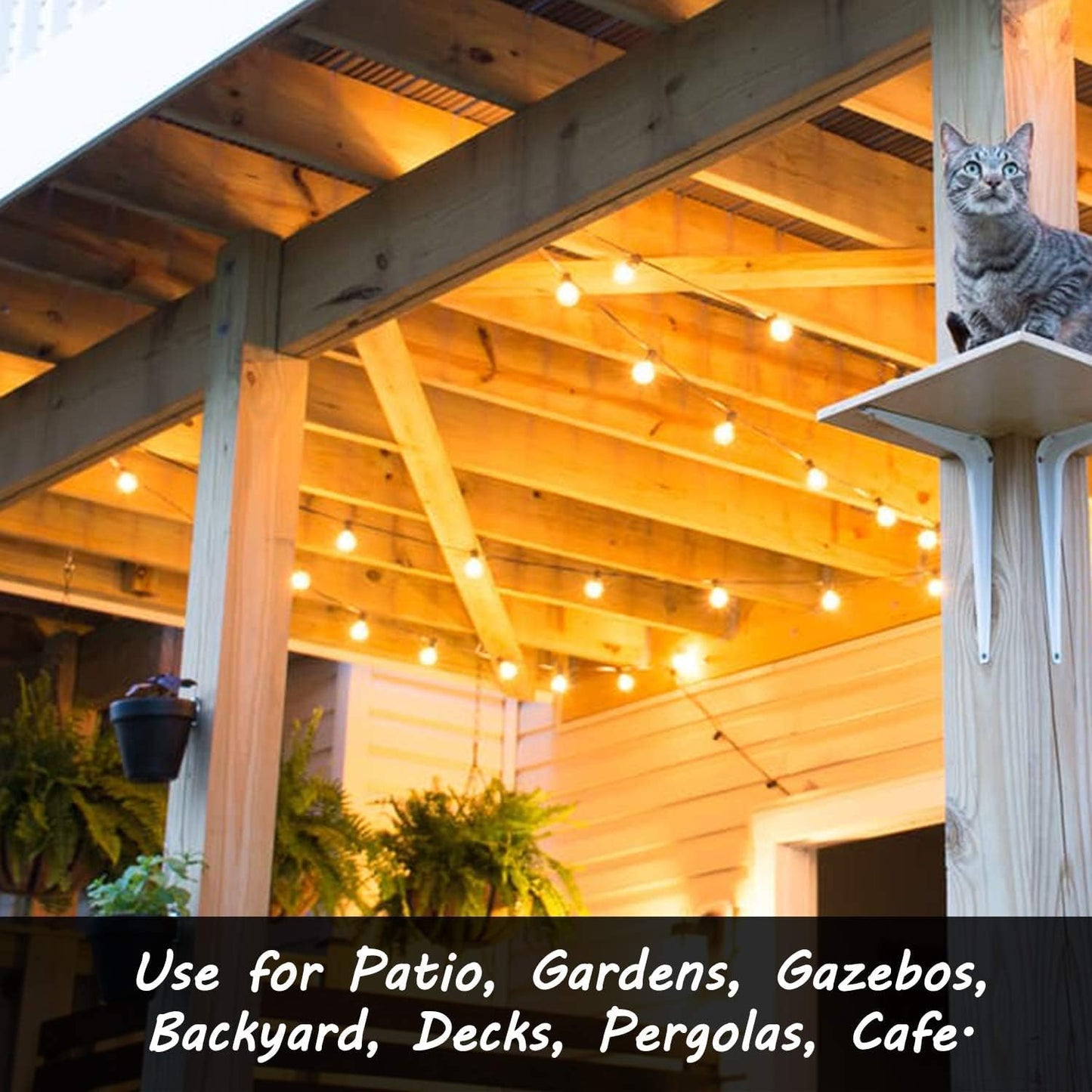 29FT Outdoor Globe String Lights – Waterproof, Shatterproof, 15 Dimmable Bulbs with E12 Base for Patio & Backyard