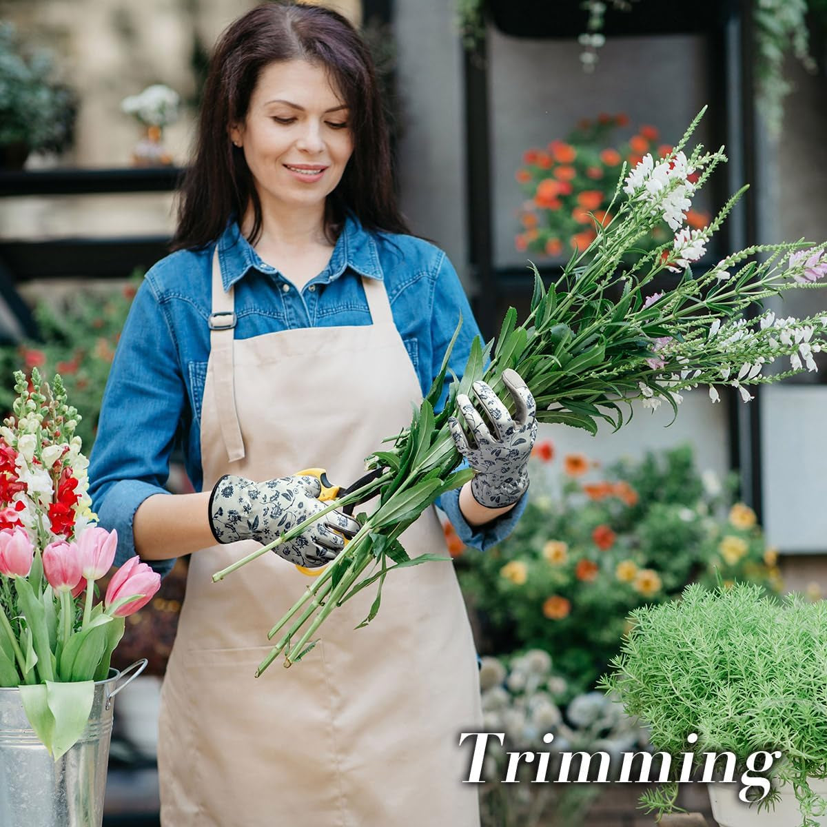 Gardening Gloves for Women Long Sleeve, Light Protective Gloves for Yard and Outdoor Work.