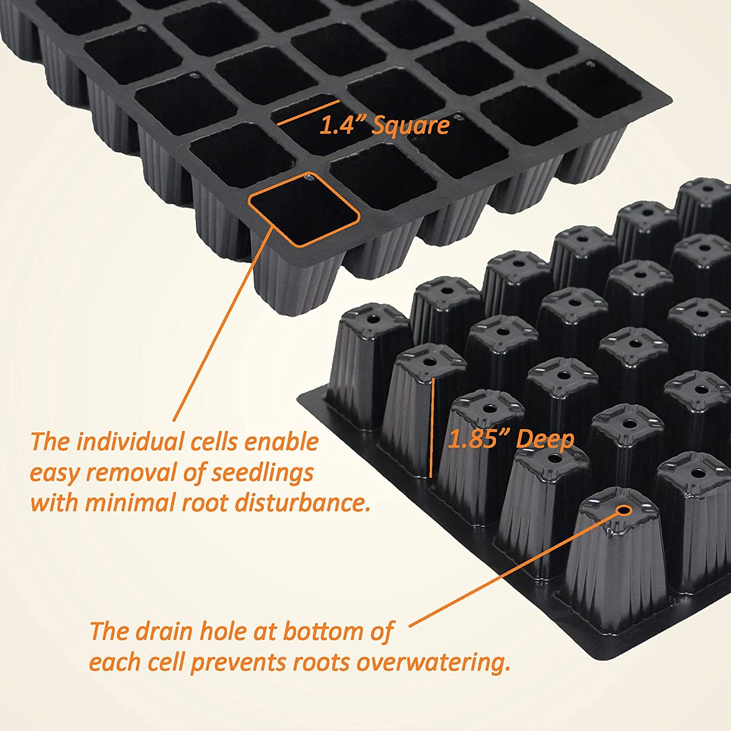 B5 Seed Starter Tray Kit – 200-Cell Set with Humidity Domes & Bases for Indoor Gardening & Greenhouses