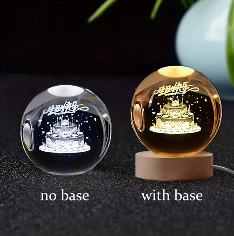 3D Galaxy Crystal Night Light Globe