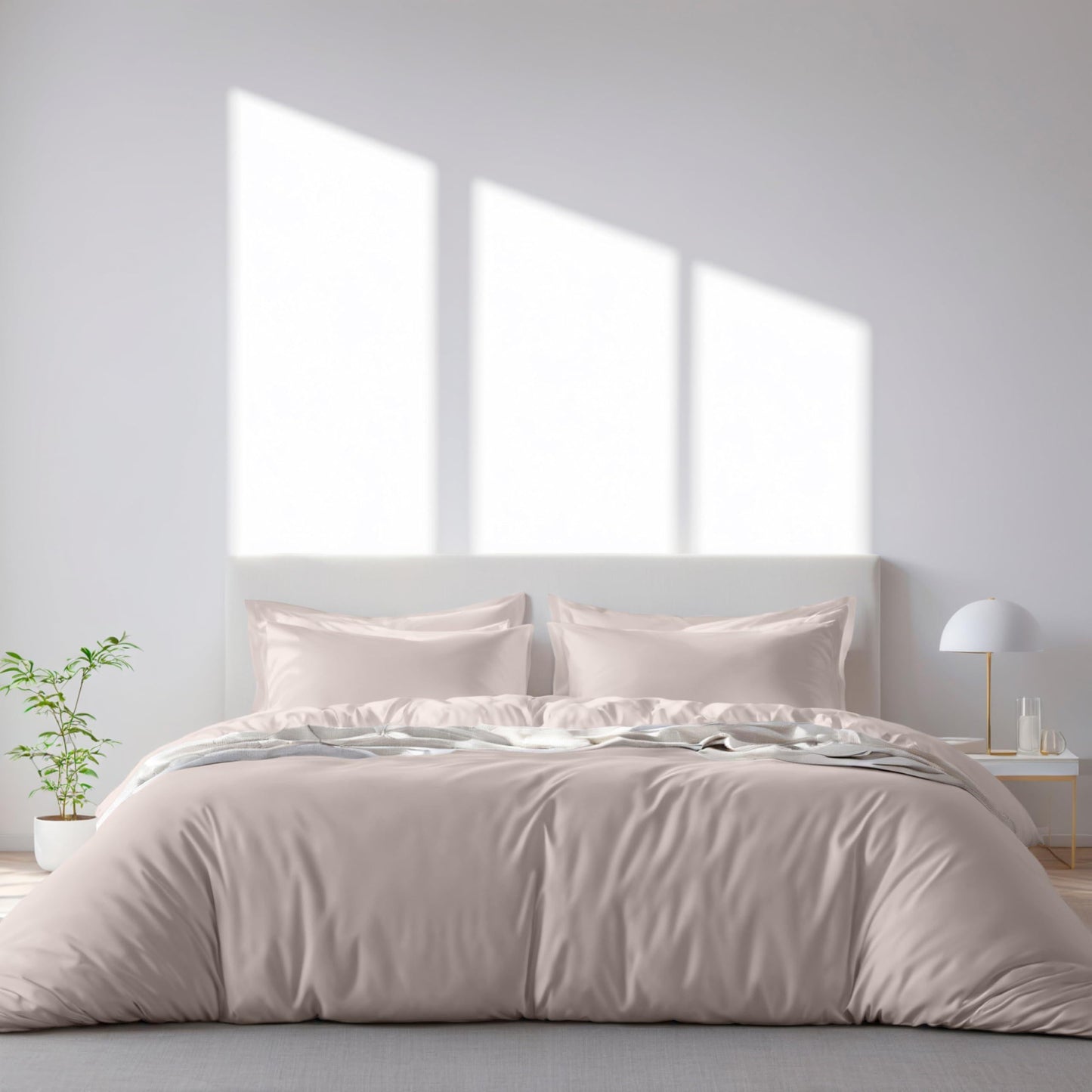 Beige Duvet Cover Queen Size Microfiber Set of 1 down Comforter Cover 2 Pillows