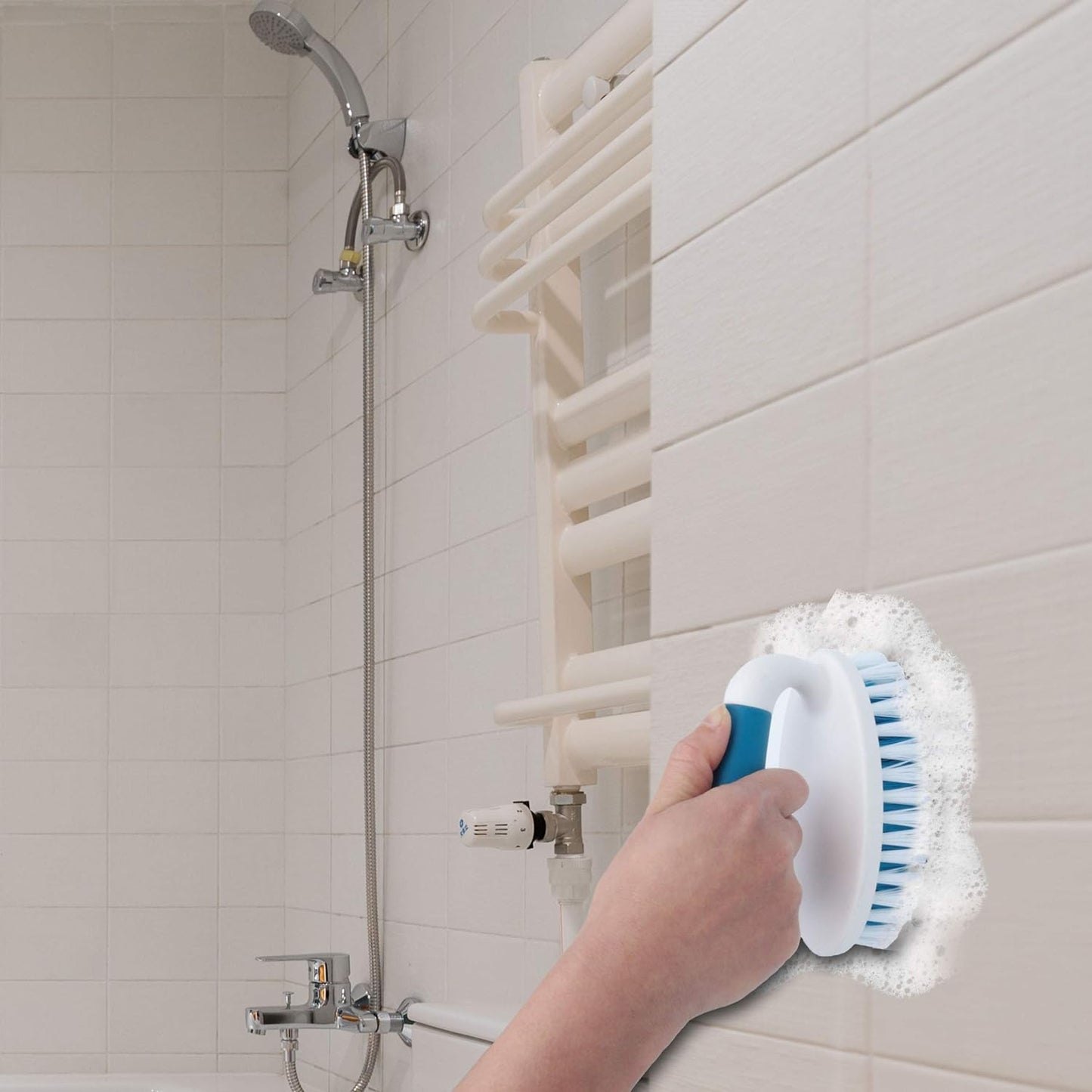 2-Pack Scrub Brushes – Stiff Bristle Cleaning Tools for Bathroom, Kitchen, Carpet & Tile.