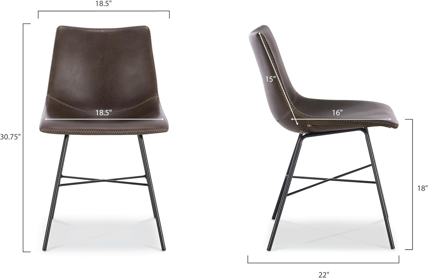 Paxton Dining Chair, Set of 2 Brown