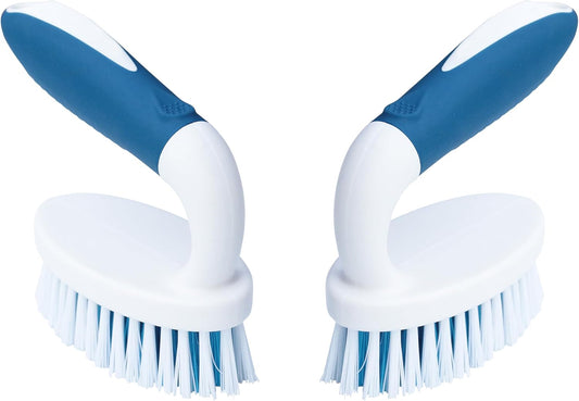2-Pack Scrub Brushes – Stiff Bristle Cleaning Tools for Bathroom, Kitchen, Carpet & Tile.