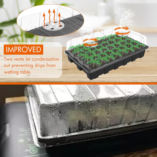 B5 Seed Starter Tray Kit – 200-Cell Set with Humidity Domes & Bases for Indoor Gardening & Greenhouses