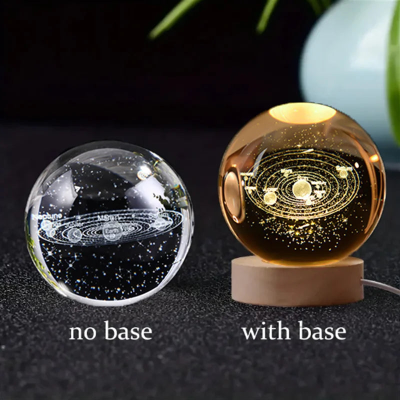 3D Galaxy Crystal Night Light Globe