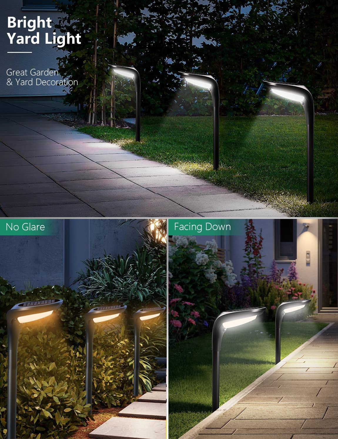 Solar Pathway Lights (4-Pack) – 150 Lumen, Waterproof, 2-Color Modes, Auto On/Off for Garden & Walkways