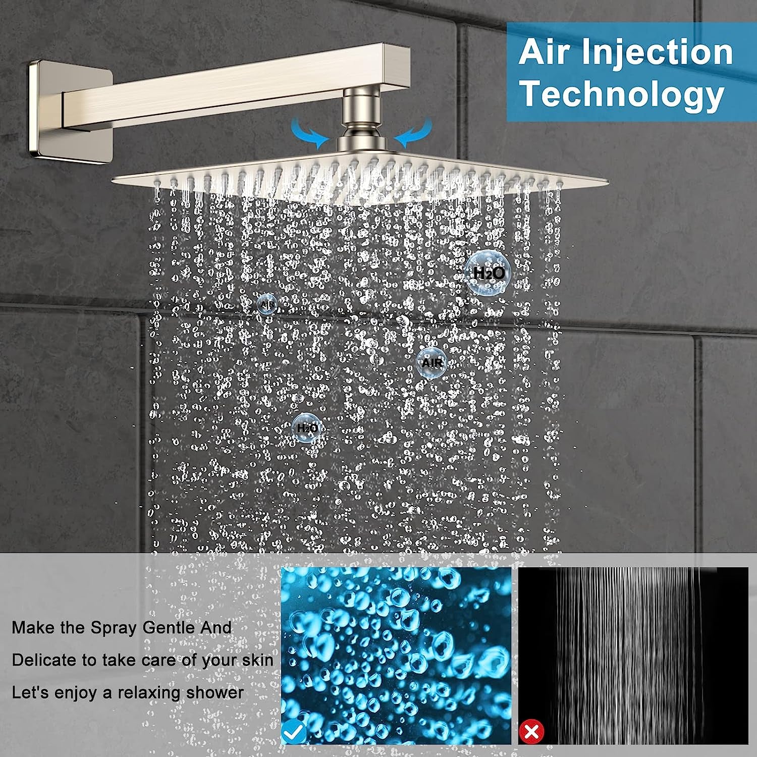 10-Inch Rain Shower System – Brushed Nickel, Handheld Combo with Valve & Mixer.